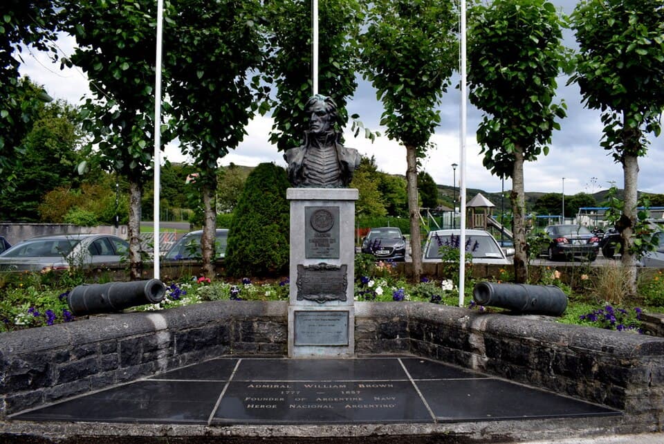 A sculpture of Admiral William Brown in Foxford