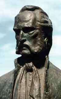 A bronze bust of Peter Campbell