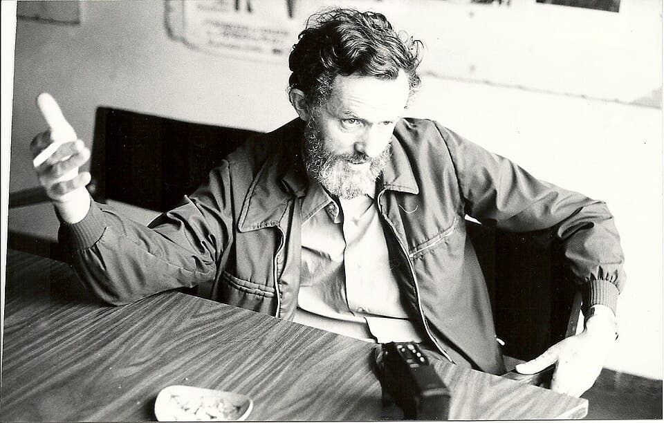Patrick Rice during an interview in Mexico City, 1982